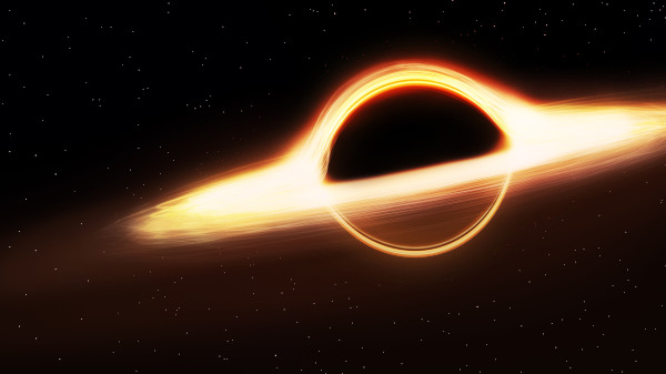 Buraco negro envolto em discos de acreção.