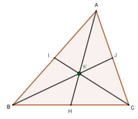 Ilustração do baricentro do triângulo em uma questão sobre os pontos notáveis do triângulo.