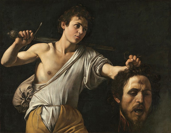 “Davi com a cabeça de Golias”, obra do pintor italiano Caravaggio, um importante representante do barroco.