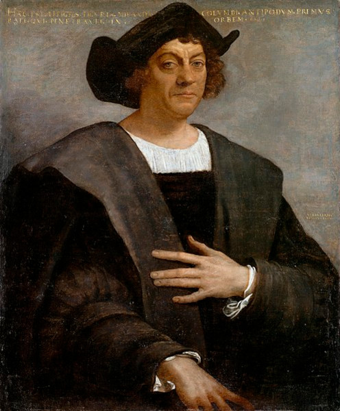Retrato de Cristóvão Colombo, representante das Grandes Navegações espanholas.