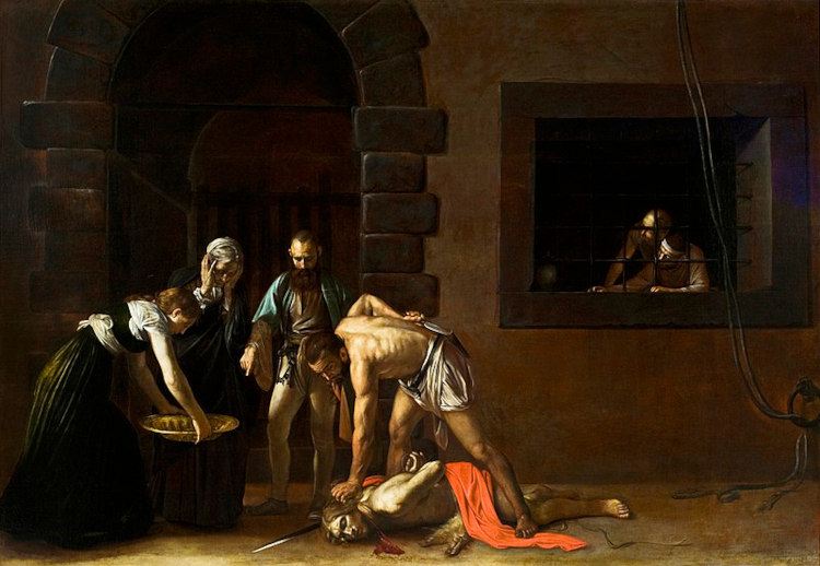 “A decapitação de São João Batista”, pintura de Caravaggio, um importante representante do barroco.