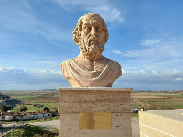 Estátua do poeta grego Homero, o compilador da “Ilíada” e da “Odisseia”.