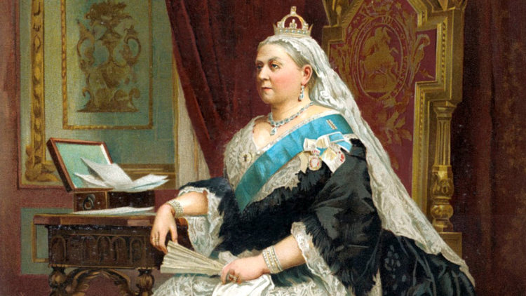 Rainha Vitória em pintura, em texto sobre a Era Vitoriana.