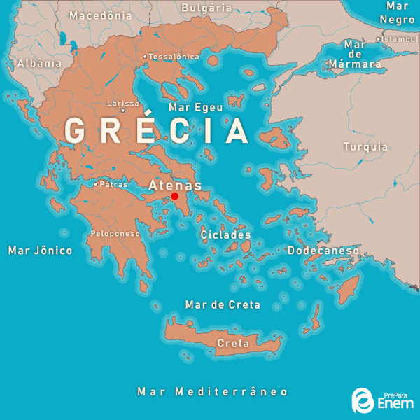Mapa da Grécia.