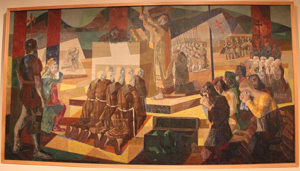 A primeira missa no Brasil retratada em pintura de Cândido Portinari