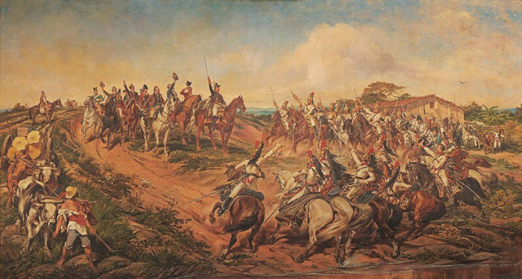 “Independência ou morte”, quadro de Pedro Américo que retrata o grito de D. Pedro I, no final do Brasil Colônia.