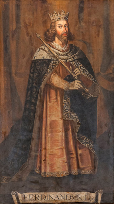 Pintura de D. Fernando I de Portugal, cuja morte sem deixar herdeiros diretos está ligada à Revolução de Avis.