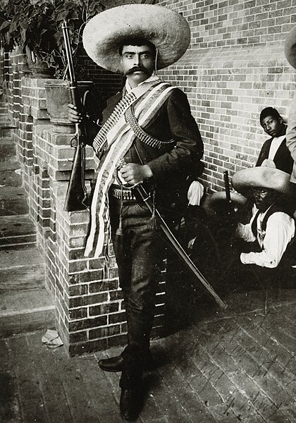 Fotografia de Emiliano Zapata, que exerceu um importante papel na Revolução Mexicana.