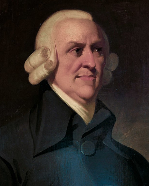 Pintura de Adam Smith, um dos principais intelectuais do Iluminismo.