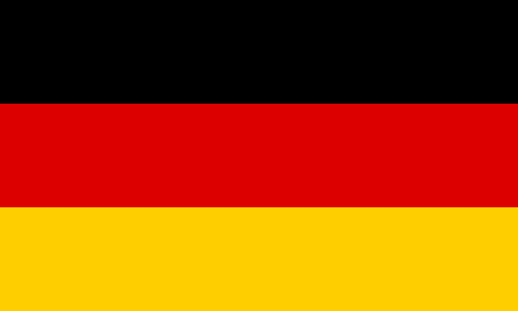 Bandeira da República Federal Alemã, a Alemanha Ocidental, do contexto da divisão da Alemanha.
