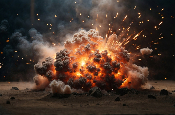Detonação de uma bomba no deserto, um exemplo de contexto no qual a entalpia pode ser útil.