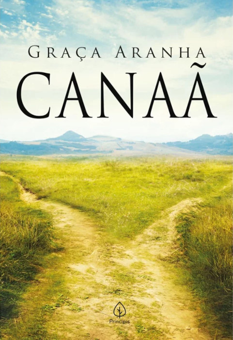 Dois caminhos em uma paisagem verde, em capa do livro Canaã, de Graça Aranha.