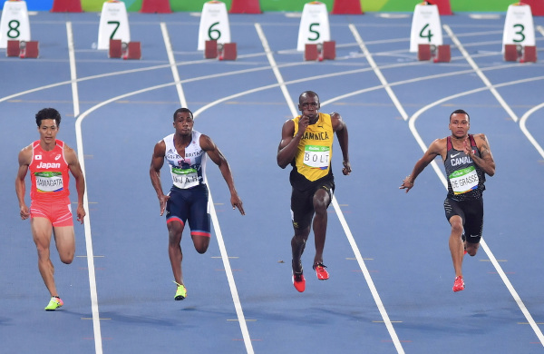 Atletas competindo nas Olimpíadas (Jogos Olímpicos) Rio 2016.