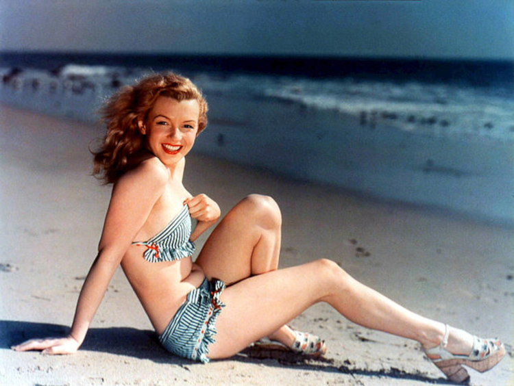 Marilyn Monroe em sua juventude.