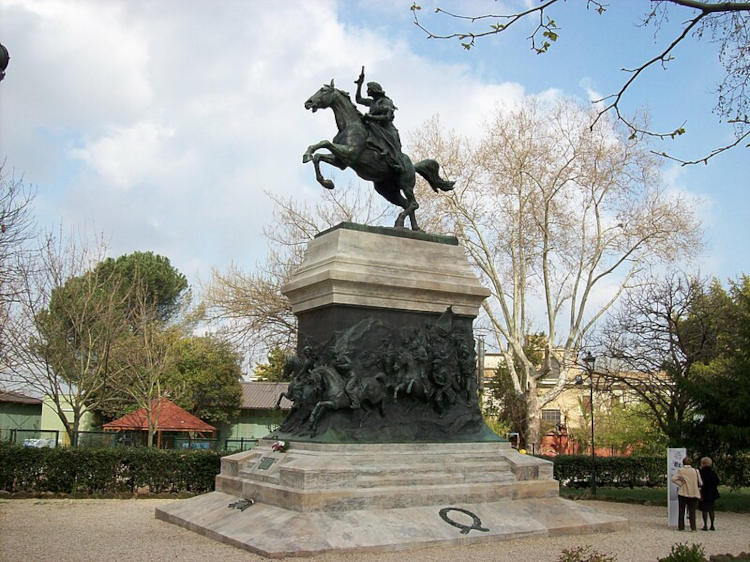 Monumento em homenagem a Anita Garibaldi em Roma, na ItÃ¡lia. [1]