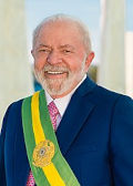 Retrato de Luiz Inácio Lula da Silva em lista de presidentes do Brasil.