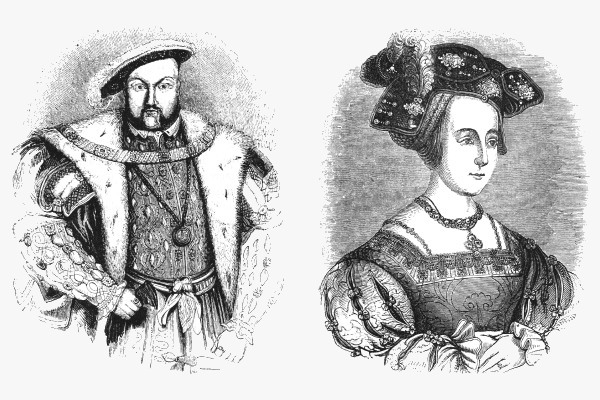 Ilustração de Henrique VIII e de Ana Bolena, motivo pelo qual surgiu o anglicanismo.