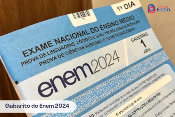 Caderno azul do Enem 2024, texto Gabarito do Enem 2024