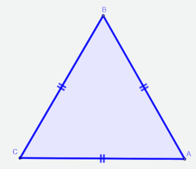 Triângulo equilátero, uma classificação dos triângulos.