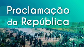 "Proclamação da República" escrito sobre pintura de Benedito Calixto retratando a Proclamação da República.