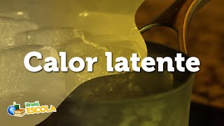 Título "Calor latente" escrito sobre imagem de panela com gelo.