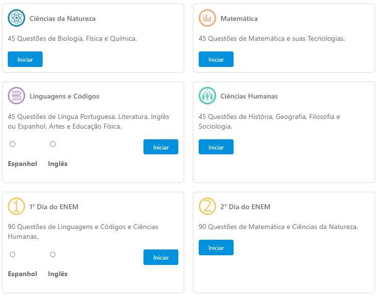 Simulado para a prova do Enem