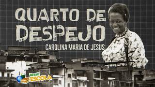 "Quarto de despejo" escrito ao lado da imagem da autora Carolina Maria de Jesus.