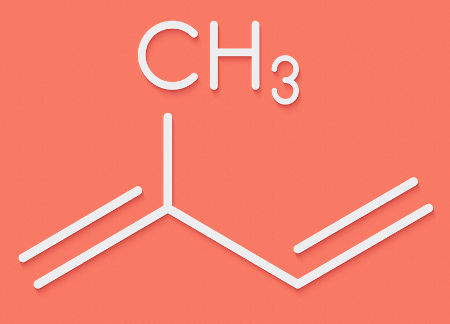 2-metil-buta-1,3-dieno é o nome do alcadieno utilizado na produção de borracha