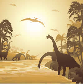 A Era Mesozoica também é conhecida como a Era dos Dinossauros