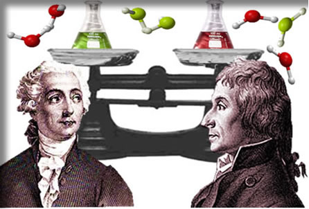 Lavoisier e Proust foram os cientistas que criaram as principais leis ponderais