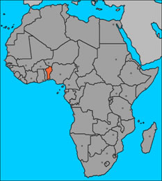 Localização de Benin
