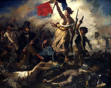 O quadro acima, pintado por Eugène Delacroix, retrata as barricadas levantadas na França em 1830