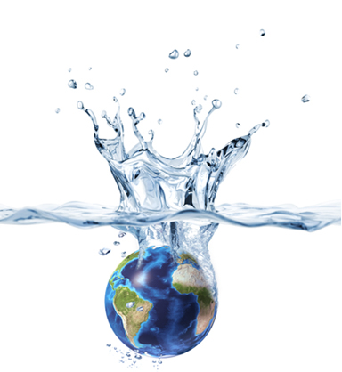 A grande maioria da água do planeta Terra está na forma salgada