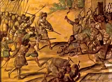 A violência marcou a dominação dos espanhóis sobre os povos pré-colombianos.