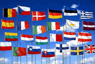 Bandeiras de alguns países europeus