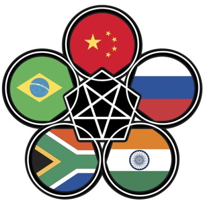 Os países do Brics: Brasil, Rússia, Índia, China e África do Sul