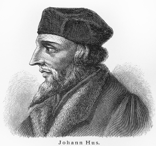 Gravura do reformador protestante tcheco Jan Hus (1371-1415)
