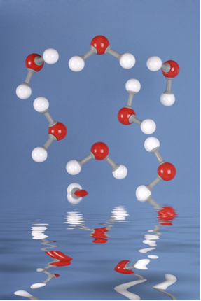 A ligação de hidrogênio entre as moléculas de água é o que explica várias de suas propriedades e comportamentos