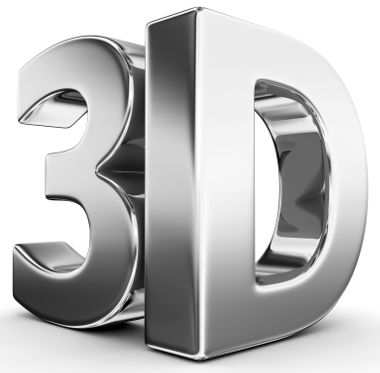 3D: Número de dimensões do espaço. Observe que essas letras possuem profundidade