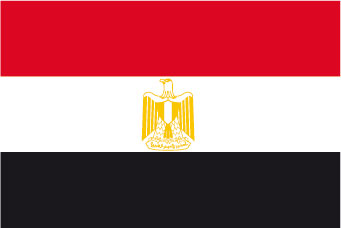 Bandeira do Egito –  Suas cores demarcam as diferentes fases históricas do país