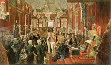 Após ter sido coroado imperador, em outubro de 1822, D. Pedro I dissolveu a Constituinte no ano seguinte