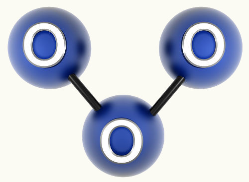 O ozônio é um exemplo de composto covalente que apresenta geometria angular