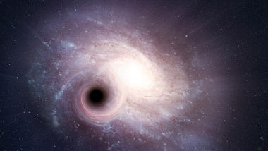 Visão de uma galáxia com um buraco negro em seu centro