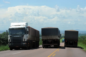 O transporte rodoviário é o mais utilizado no Brasil