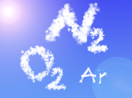 O ar é composto de vários gases, sendo que os principais são o nitrogênio e o oxigênio
