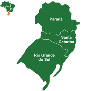 Estados que compõem a Região Sul