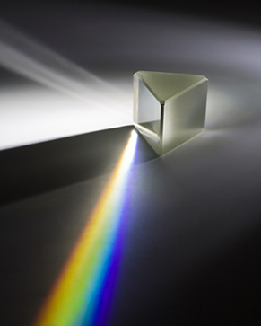 Desvio da luz produzida por um prisma de secção triangular