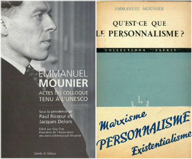 Capas dos livros “Emmanuel Mounier – Actes du colloque tenu à l'Unesco” da editora Parole et Silence e “Qu'est-ce que le Personnalisme?”