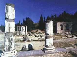 Ruínas de um templo construído na Antiguidade.