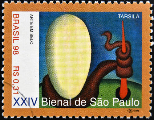 Selo com a tela “Urutu” (1928), de Tarsila do Amaral*